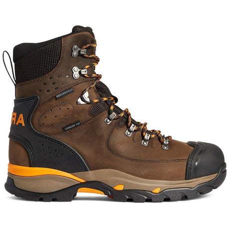 Ariat Endeavor 8 inch Carbon-Toe Waterproof Work Boot Chocolate Brown Side