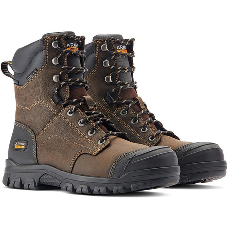 Ariat Treadfast 8" Steel-Toe Waterproof Work Boot Dark Brown Detail
