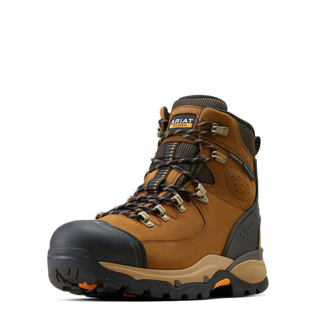 Ariat Endeavor 6 inch Carbon-Toe Waterproof Work Boot Dusted Brown Heel