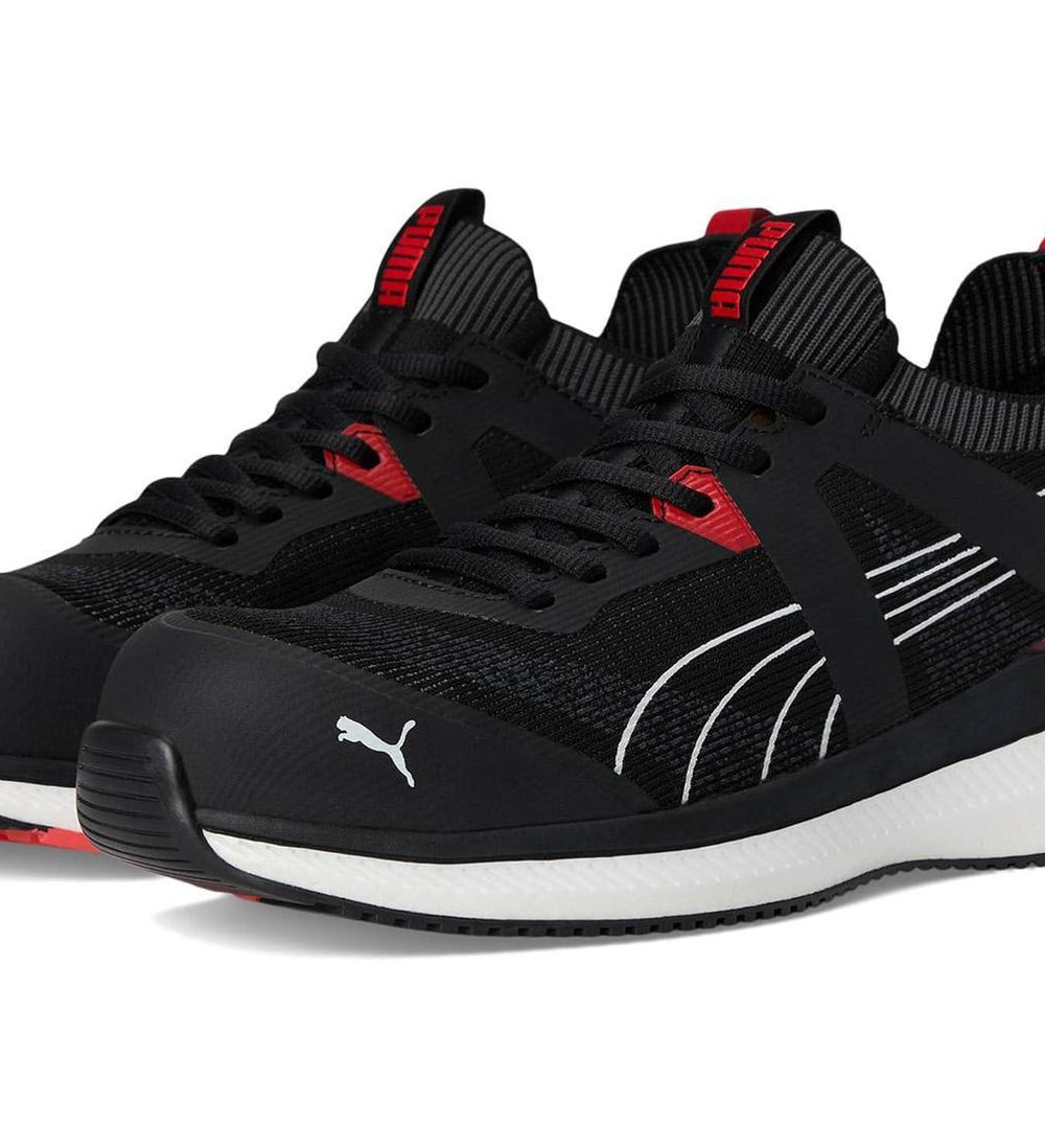 Puma Safety Turbo Black Composite Toe Work Boots – Red image view 2