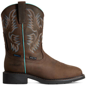 Ariat Krista Women's Waterproof Steel Toe Work Boot - Brown Profile