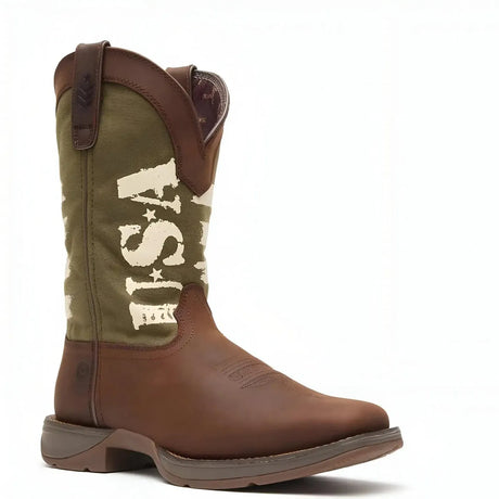Durango Rebel Army Green USA Print Western Boot Inner