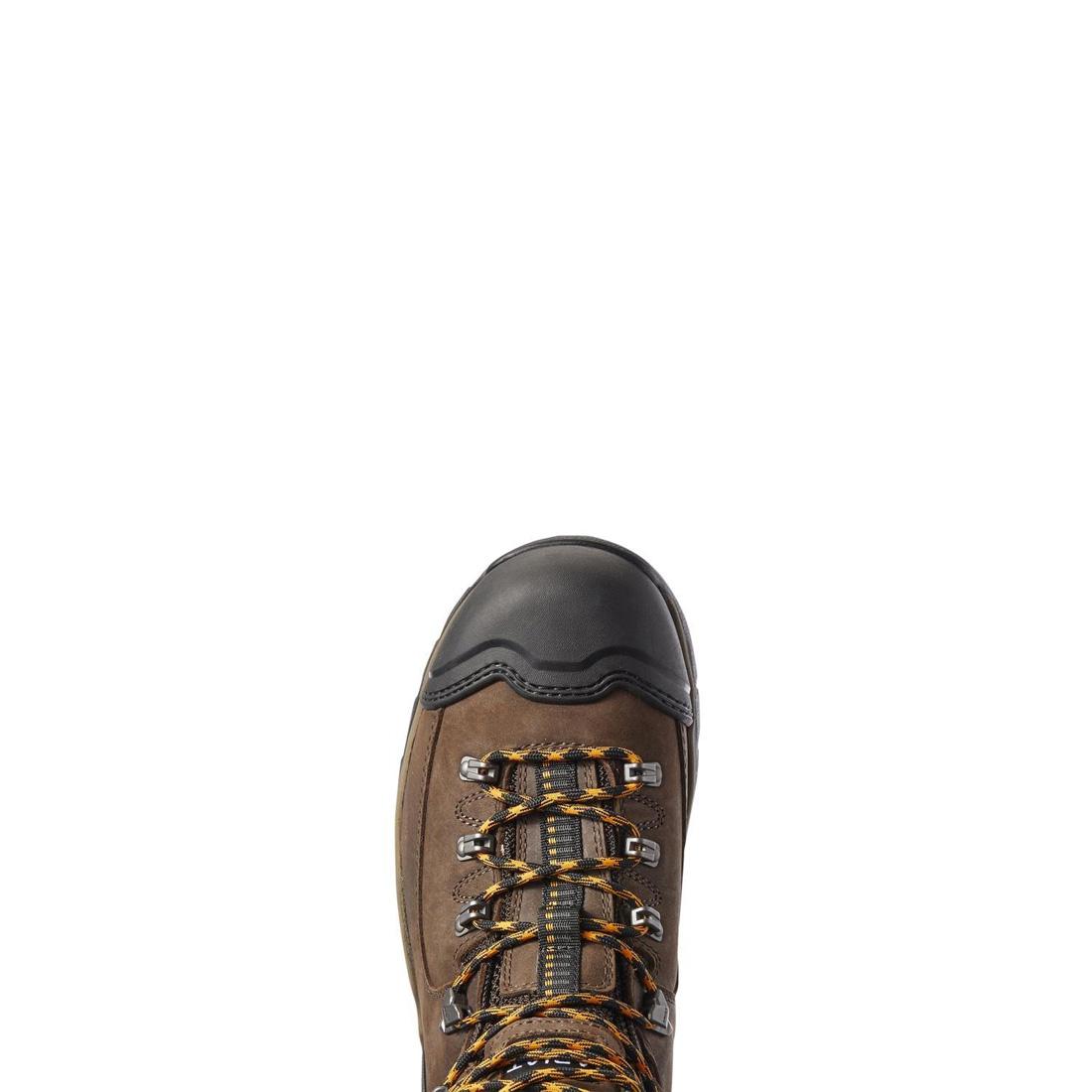 Ariat Endeavor 6 inch Soft-Toe Waterproof Work Boot Chocolate Brown Upper