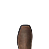 Ariat Groundbreaker Steel-Toe Waterproof Chelsea Work Boot Brown Upper