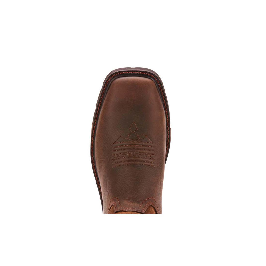 Ariat Groundbreaker Steel-Toe Waterproof Pull-On Work Boot Brown Sole