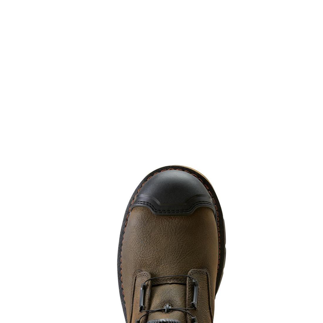 Ariat Stump Jumper BOA 8 inch Composite-Toe Waterproof Work Boot Iron Coffee Sole