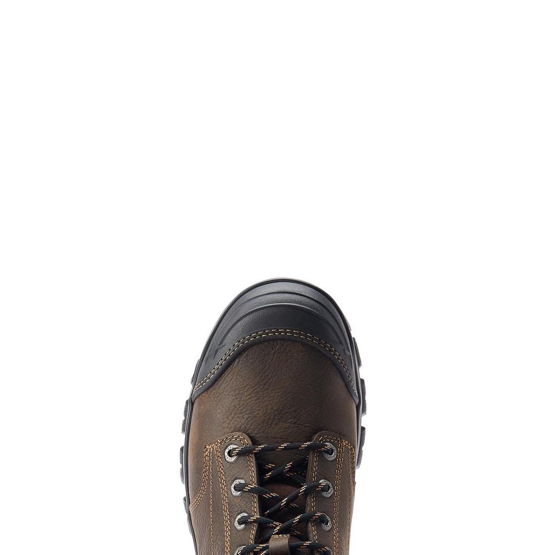 Ariat Treadfast 8" Soft-Toe Waterproof Boot Dark Brown Upper