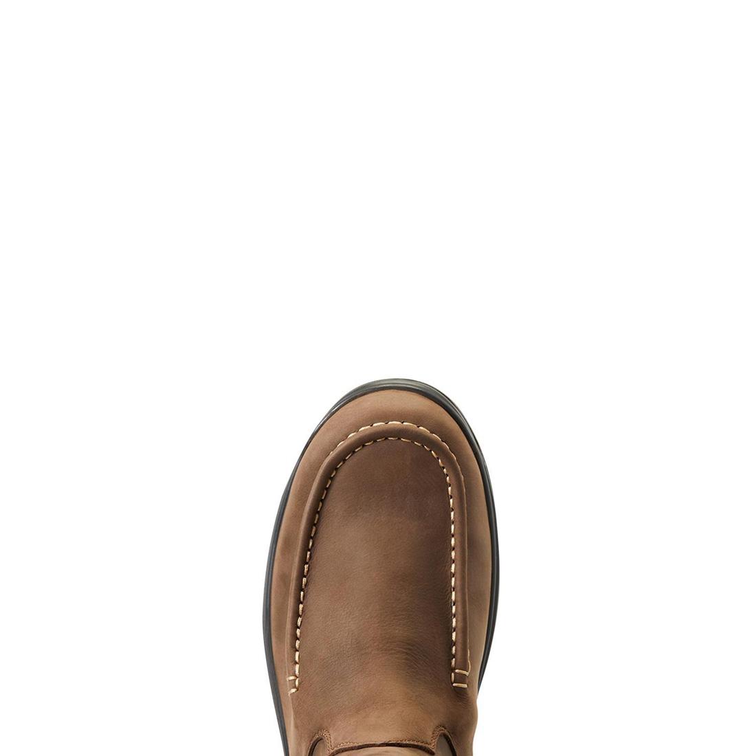 Ariat Turbo Soft-Toe Waterproof Moc Toe Work Boot Mocha Upper