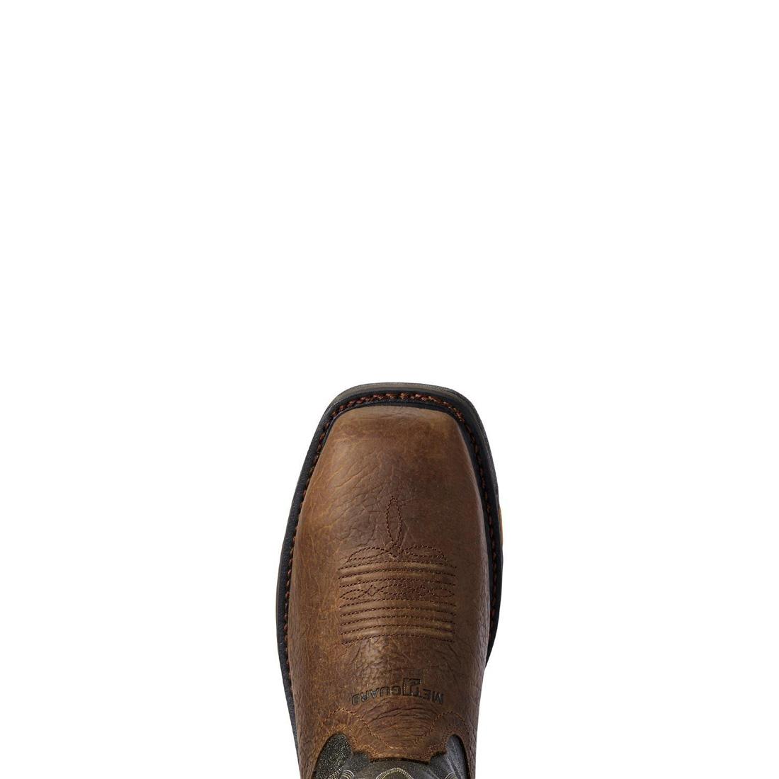 Ariat WorkHog Composite-Toe CSA MetGuard Wide Square Toe Work Boot Ridge Brown Sole