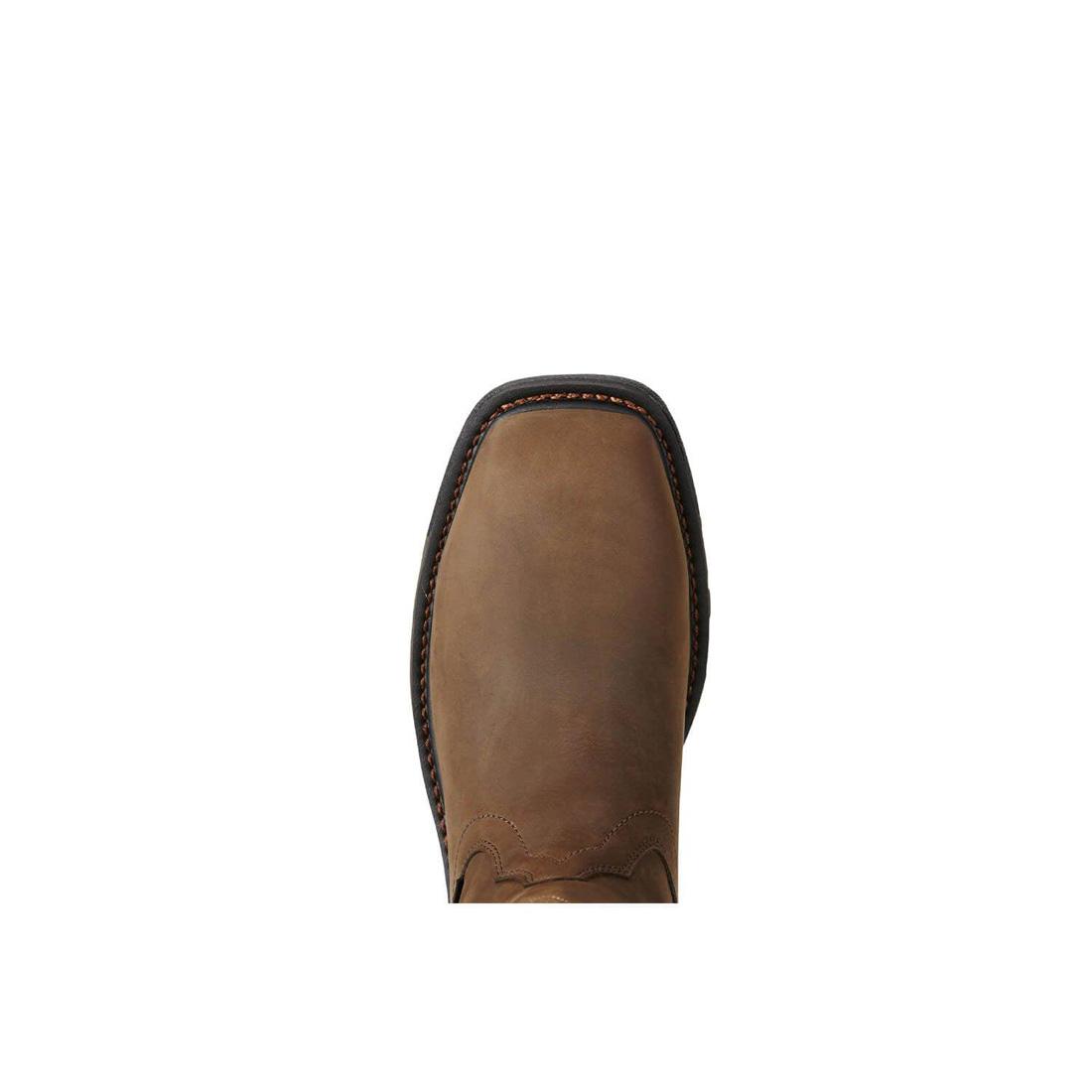 Ariat WorkHog Composite-Toe Waterproof Wellington Work Boot Brown Upper