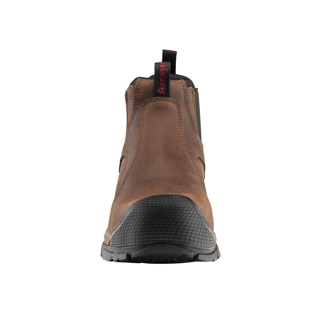 Avenger Ripsaw Puncture Resistant Alloy Toe Chelsea Work Boot – Brown A7340 Front Image