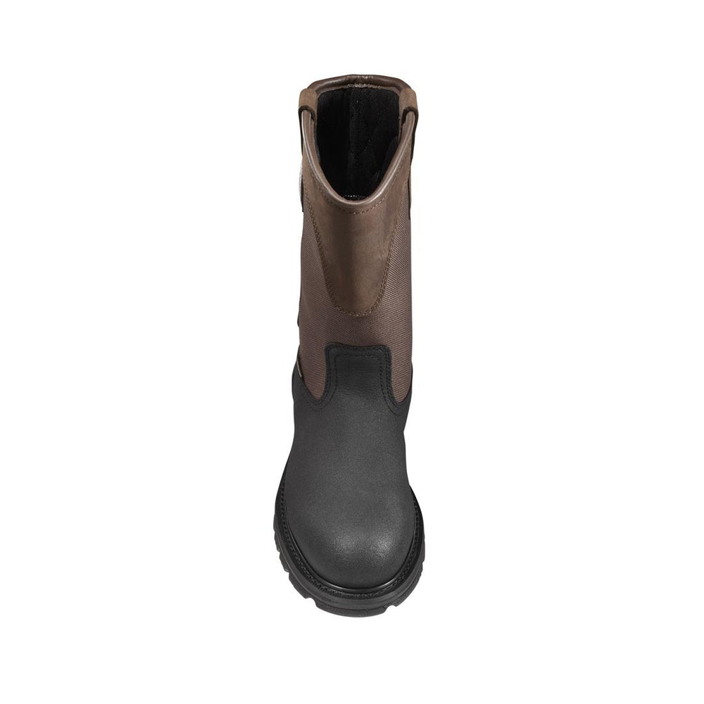 Carhartt 11" Heritage Steel-Toe Waterproof Insulated Pull-On Wellington Work Boot Dark Brown/Black CMP1259 front