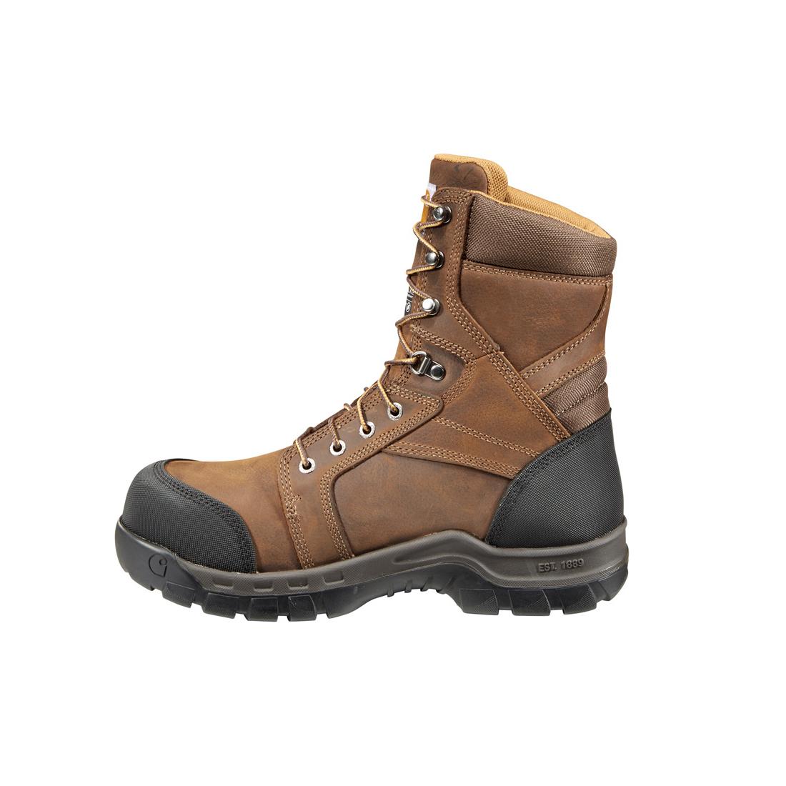 Carhartt 8" Rugged Flex Waterproof Insulated Composite Toe Work Boot Brown CMF8389 back