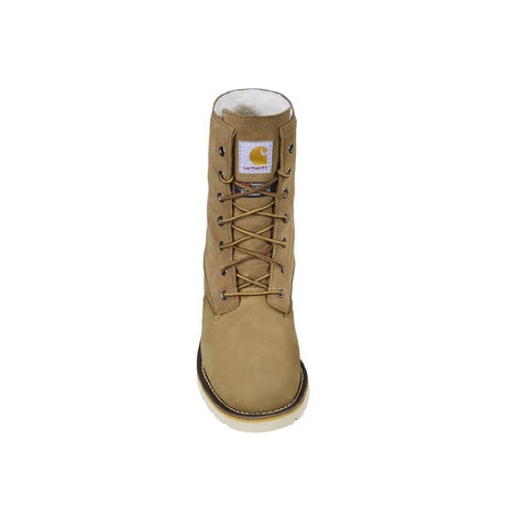 Carhartt 8" Women's Waterproof Sherpa Lined Fold Down Winter Wedge Soft Toe Boot Coyote FW8069-W front