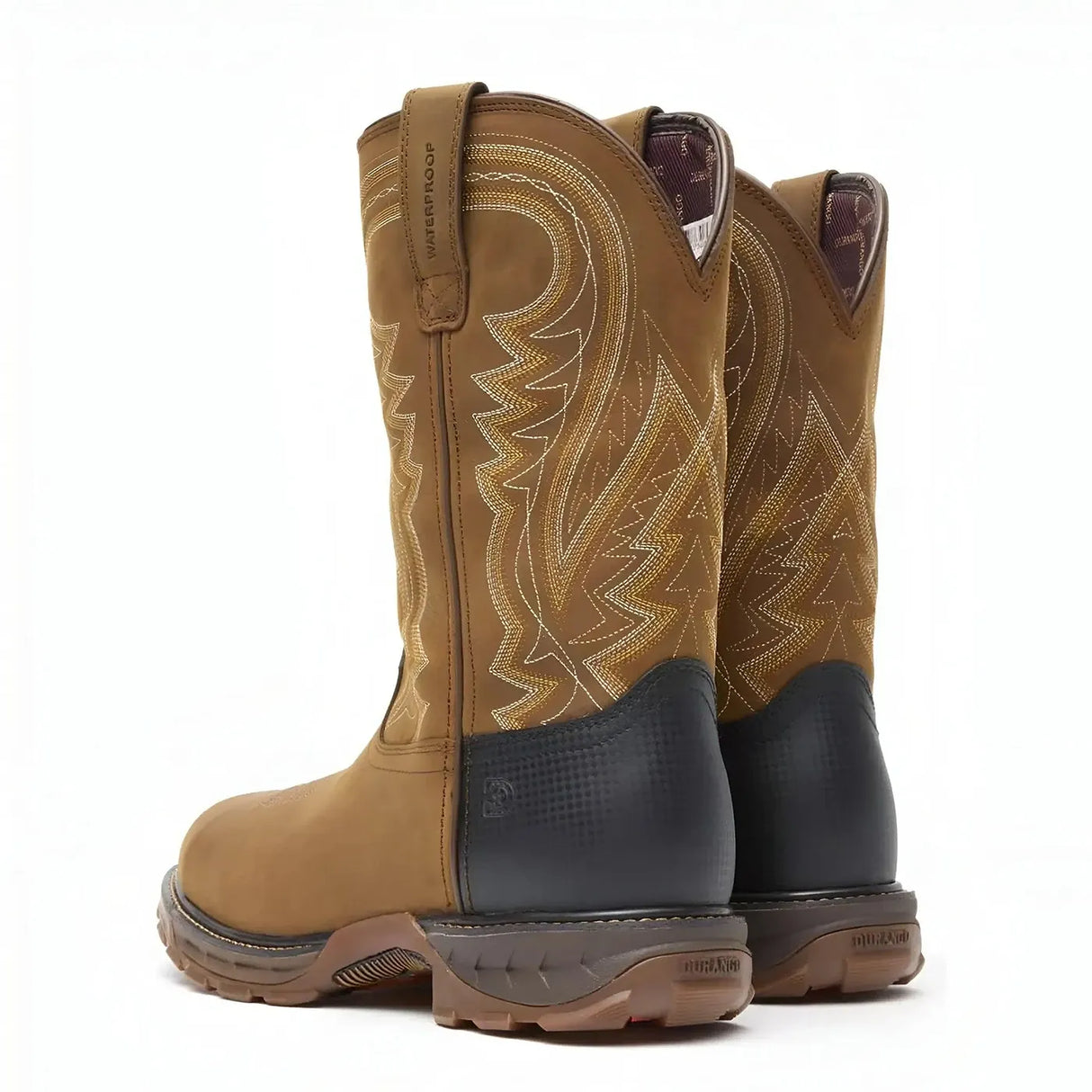 Durango Maverick XP Steel Toe Waterproof Western Work Boot Coyote Brown Heel