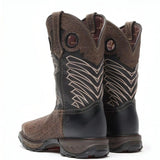 Durango Maverick XP Steel Toe Waterproof Western Work Boot Dark And Black Heel