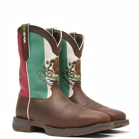Durango Rebel Steel Toe Mexico Flag Western Boot Heel