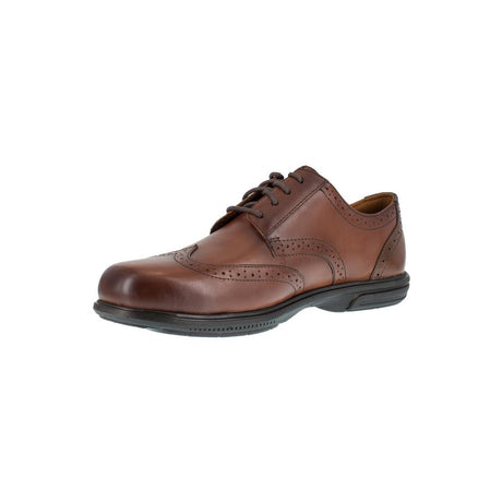 Florsheim Loedin Steel-Toe Lace up Oxford Work Shoe Brown FS2023 Angled Image