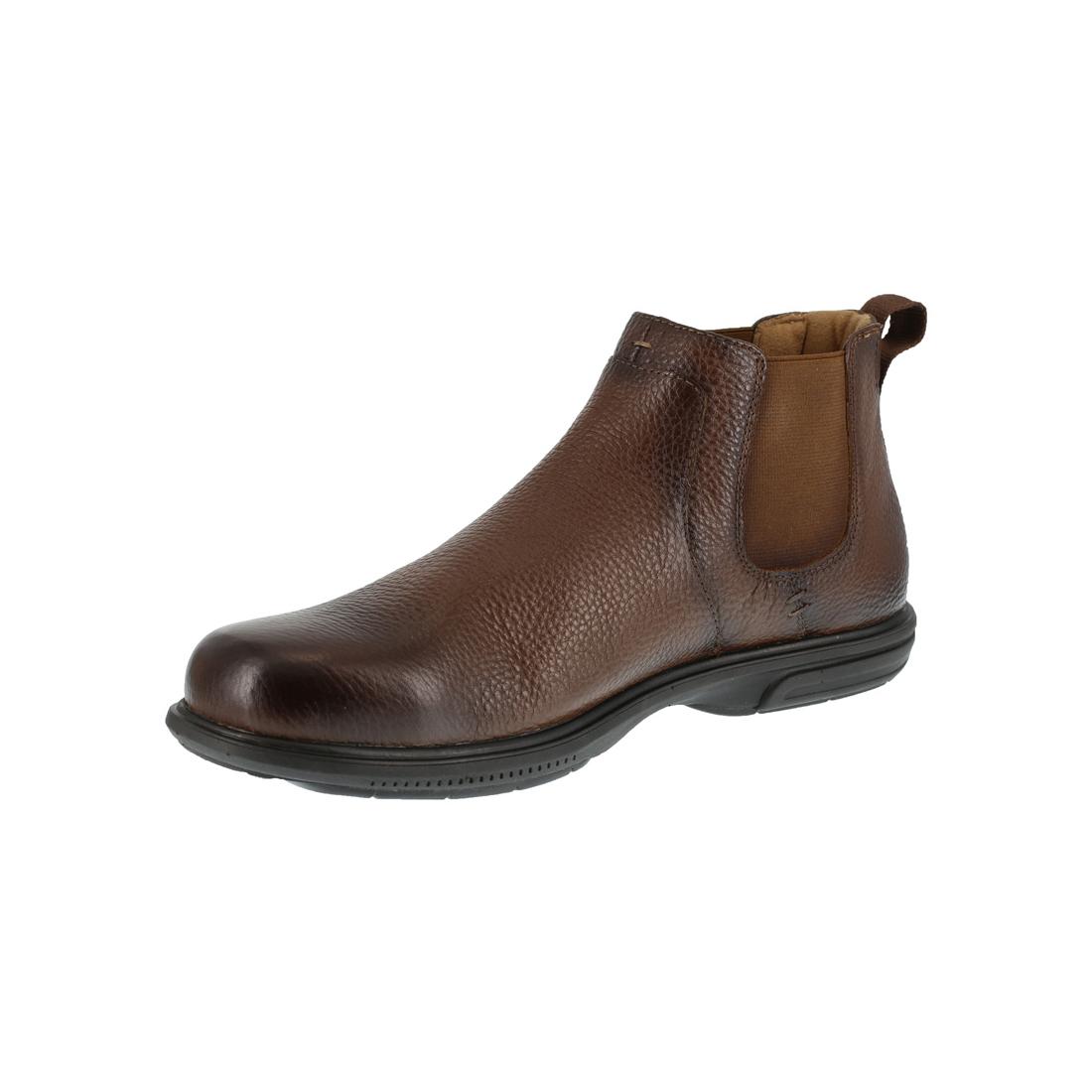 Florsheim Loedin Steel-Toe Pull On Chelsea Work Boot Brown FS2031 Angled Image