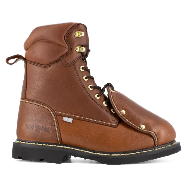 Iron Age-Groundbreaker Steel-Toe Ext Met guard 8 inch Work Boots Brown-Steel Toes-1