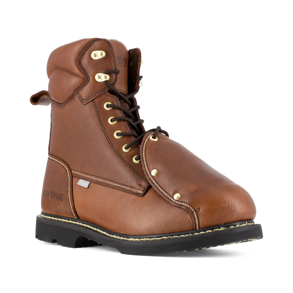 Iron Age-Groundbreaker Steel-Toe Ext Met guard 8 inch Work Boots Brown-Steel Toes-2