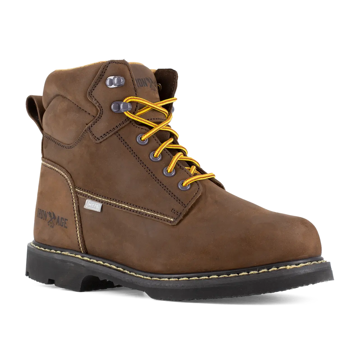 Iron Age-Groundbreaker Steel-Toe Metguard 6 inch Work Boot Brown-Steel Toes-2