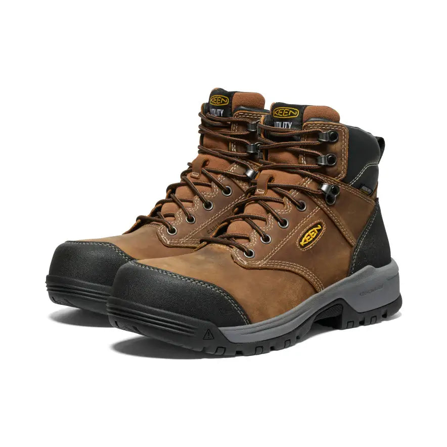 Keen-Evanston 6" Carbon-Toe Work Boot Waterproof Brown Keen-Steel Toes-7