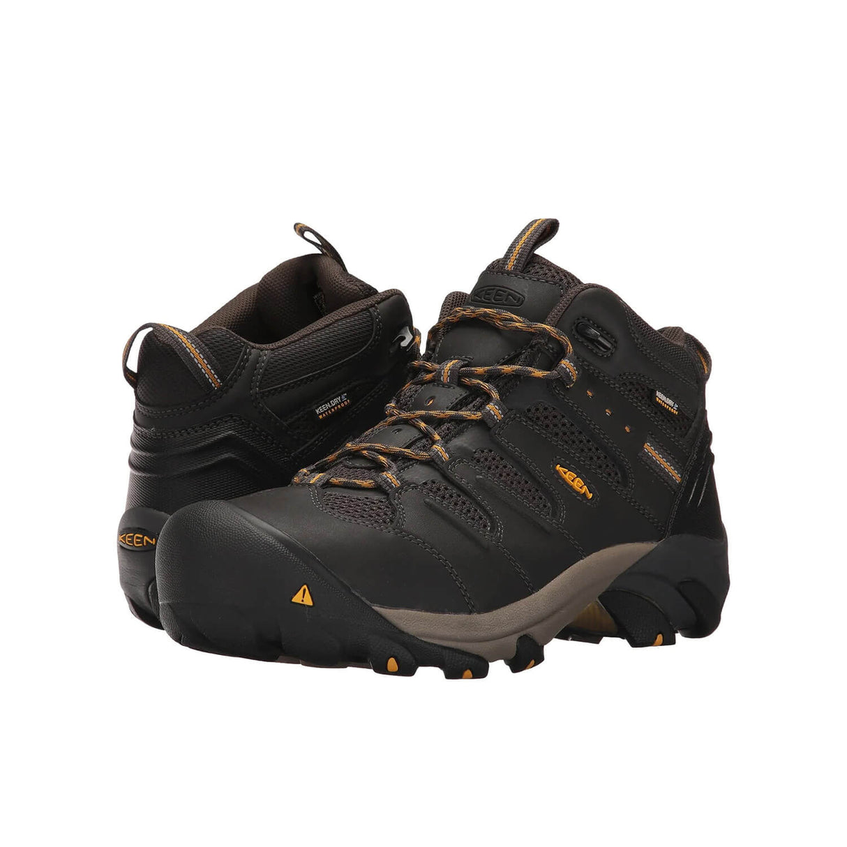 Keen-Women's Lansing Mid Steel-Toe Work Boot Waterproof Raven/Tawny Olive Keen-Steel Toes-7