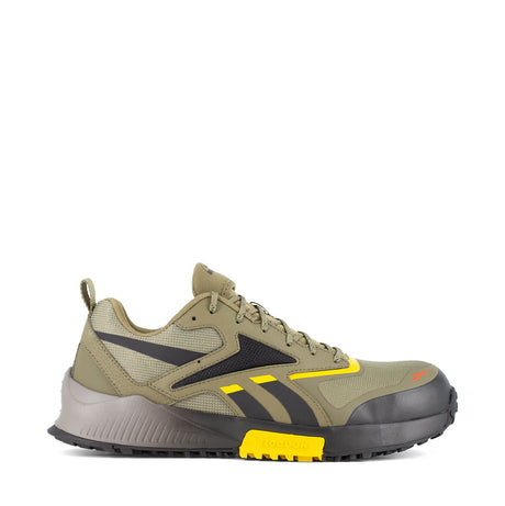 Reebok-Lavante Trail 2 Work Athletic Composite Toe Army Green, Black, and Yellow-Steel Toes-1