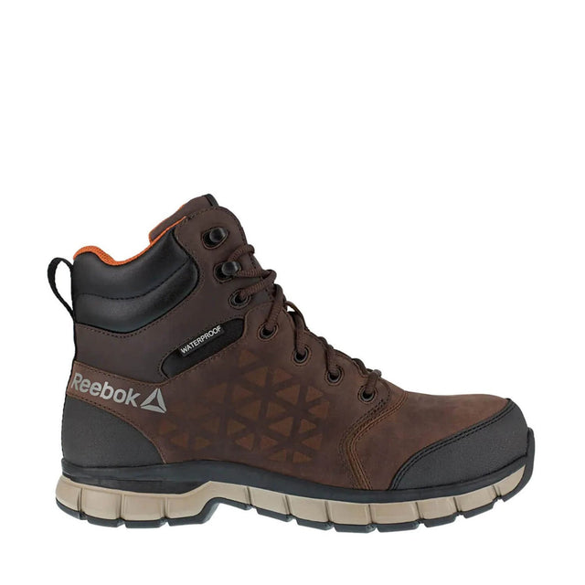 Reebok-Sublite Cushion Work 6 In Athletic Composite Toe Brown Waterproof-Steel Toes-1