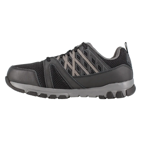 Reebok Women's Sublite Steel Toe Shoe Black with Grey RB416 inside view