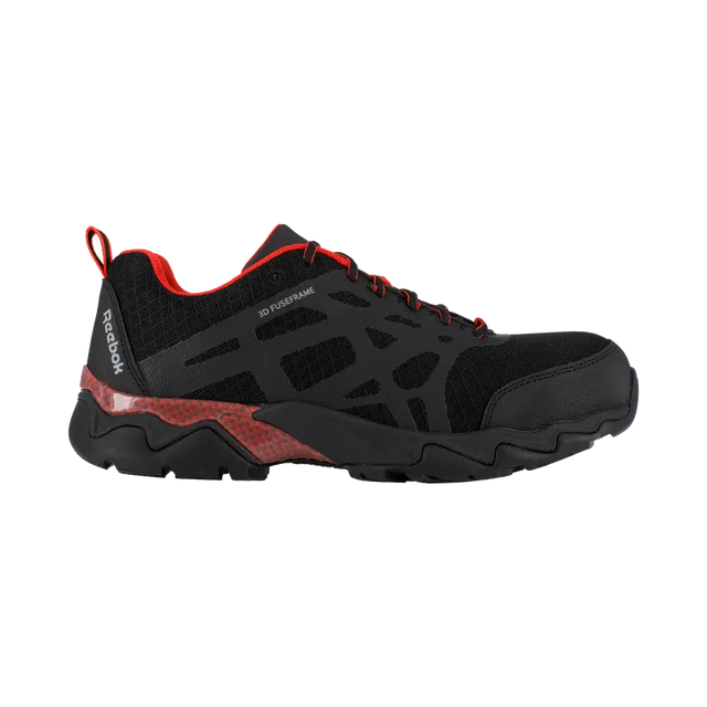 Reebok Work-Beamer Athletic Composite Toe Black,Red-Steel Toes-1