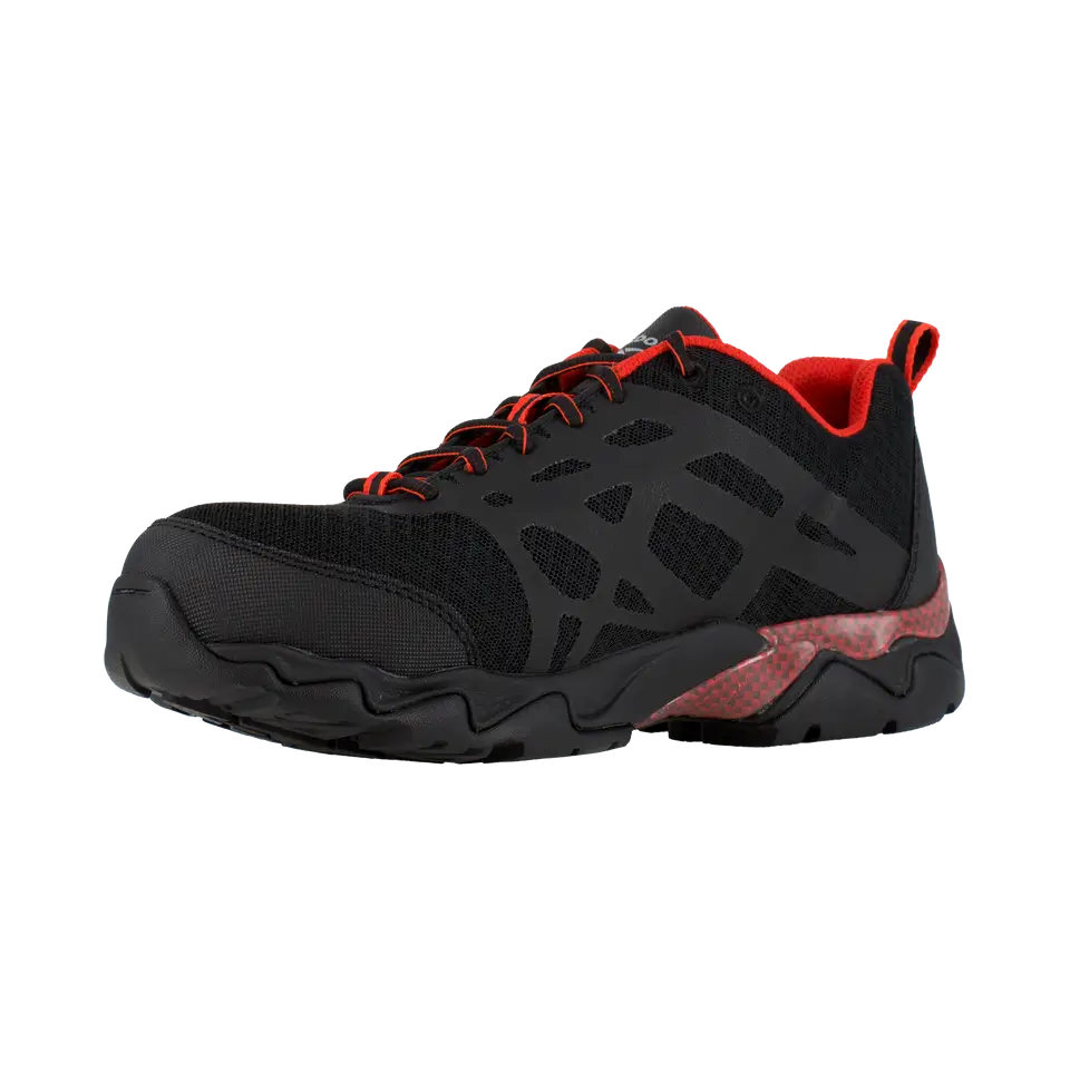 Reebok Work-Beamer Athletic Composite Toe Black,Red-Steel Toes-4