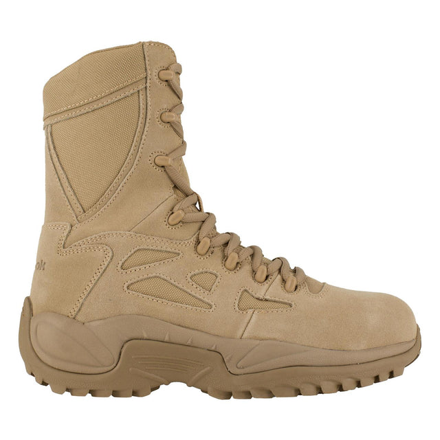 Reebok Work-Rapid Response Rb Military 8 In Composite Toe Desert Tan Side Zip-Steel Toes-1