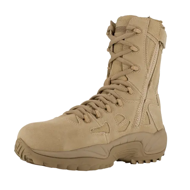 Reebok Work-Rapid Response Rb Military 8 In Composite Toe Desert Tan Side Zip-Steel Toes-2