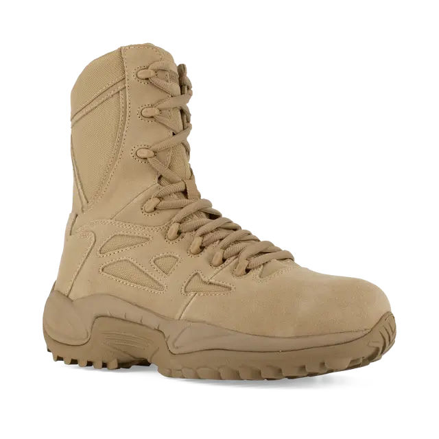 Reebok Work-Rapid Response Rb Military 8 In Composite Toe Desert Tan Side Zip-Steel Toes-4