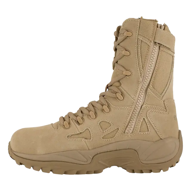 Reebok Work-Rapid Response Rb Military 8 In Composite Toe Desert Tan Side Zip-Steel Toes-5