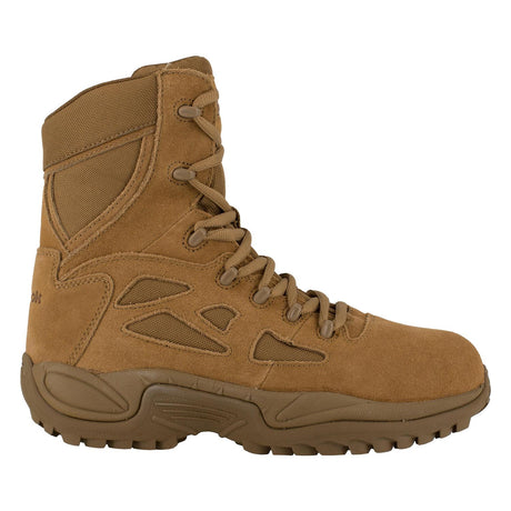 Reebok Work-Rapid Response Rb Military Coyote 8" Stealth Composite Toe Boot With Side Zipper-Steel Toes-1