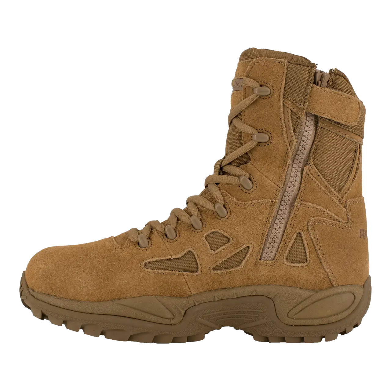 Reebok Work-Rapid Response Rb Military Coyote 8" Stealth Composite Toe Boot With Side Zipper-Steel Toes-2