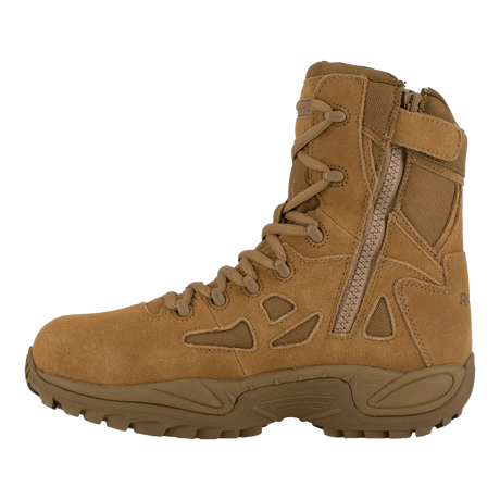 Reebok Work-Rapid Response Rb Military Coyote 8" Stealth Composite Toe Boot With Side Zipper-Steel Toes-2