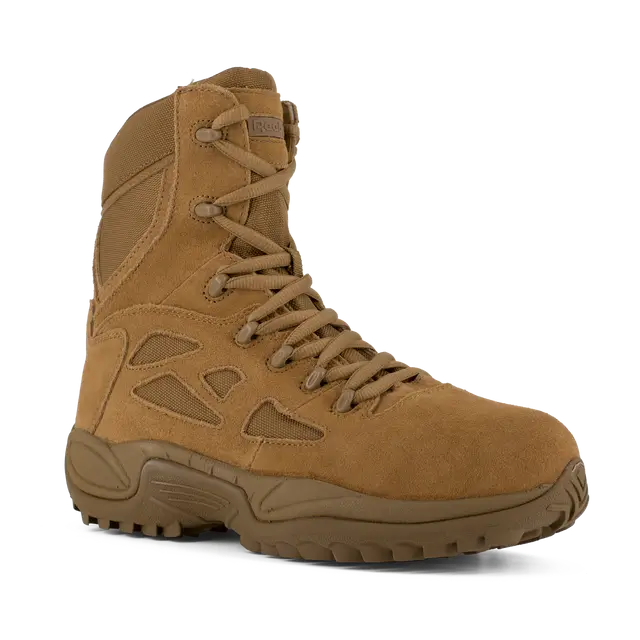 Reebok Work-Rapid Response Rb Military Coyote 8" Stealth Composite Toe Boot With Side Zipper-Steel Toes-3