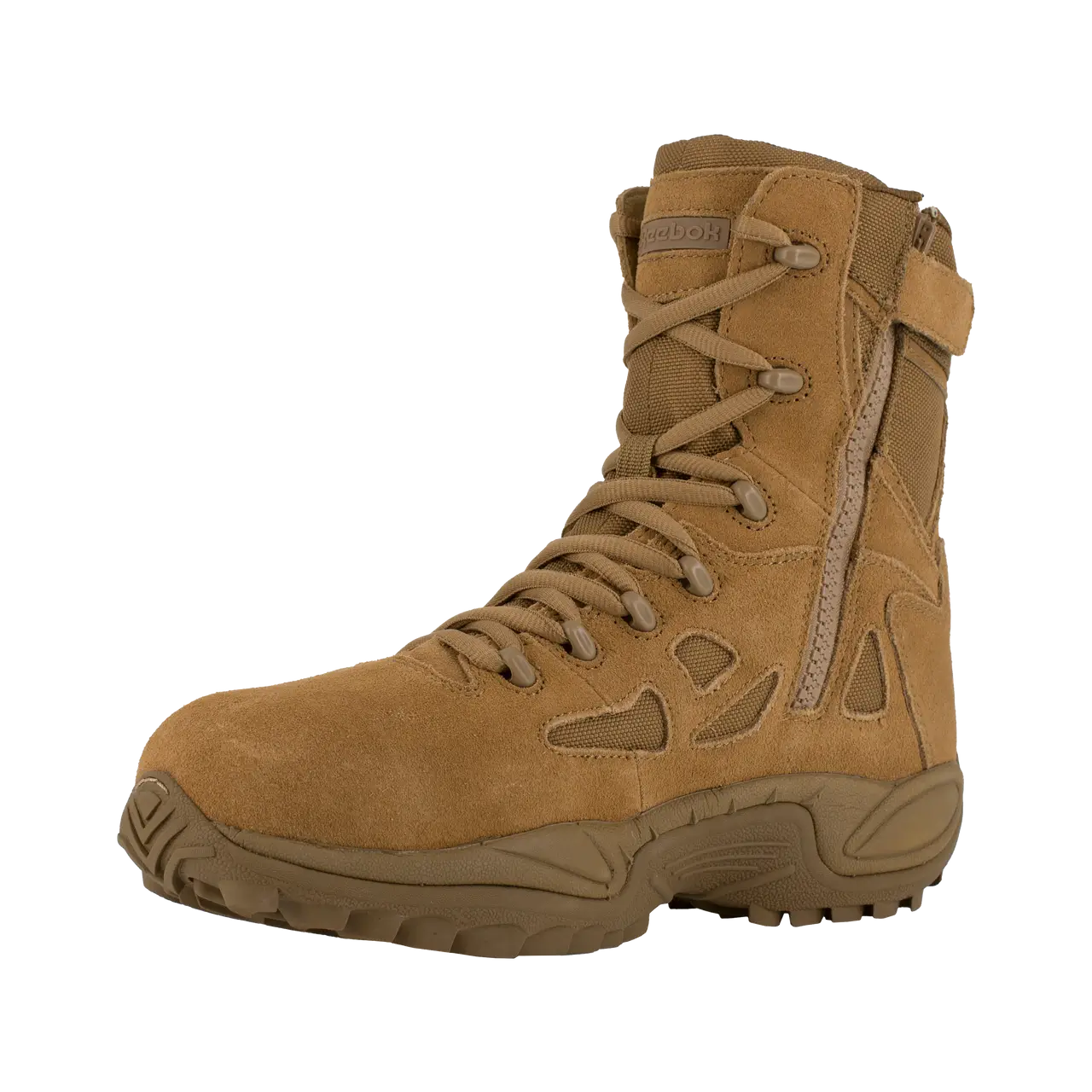 Reebok Work-Rapid Response Rb Military Coyote 8" Stealth Composite Toe Boot With Side Zipper-Steel Toes-4