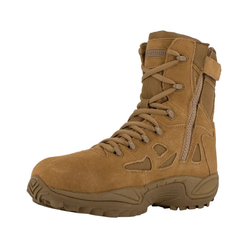 Reebok Work-Rapid Response Rb Military Coyote 8" Stealth Composite Toe Boot With Side Zipper-Steel Toes-4