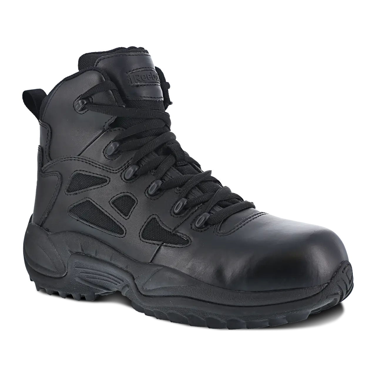 Reebok Work-Rapid Response Rb Tactical Black 6" Composite Toe Stealth Boot with Side Zipper-Steel Toes-3