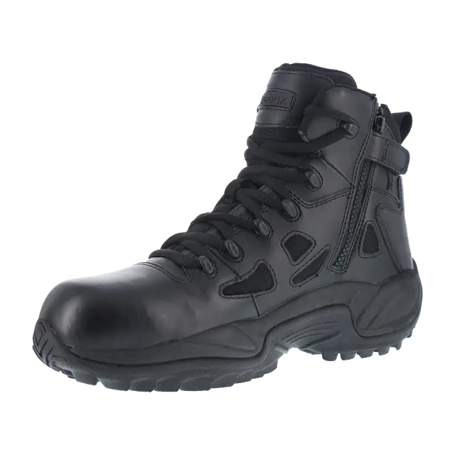 Reebok Work-Rapid Response Rb Tactical Black 6" Composite Toe Stealth Boot with Side Zipper-Steel Toes-4