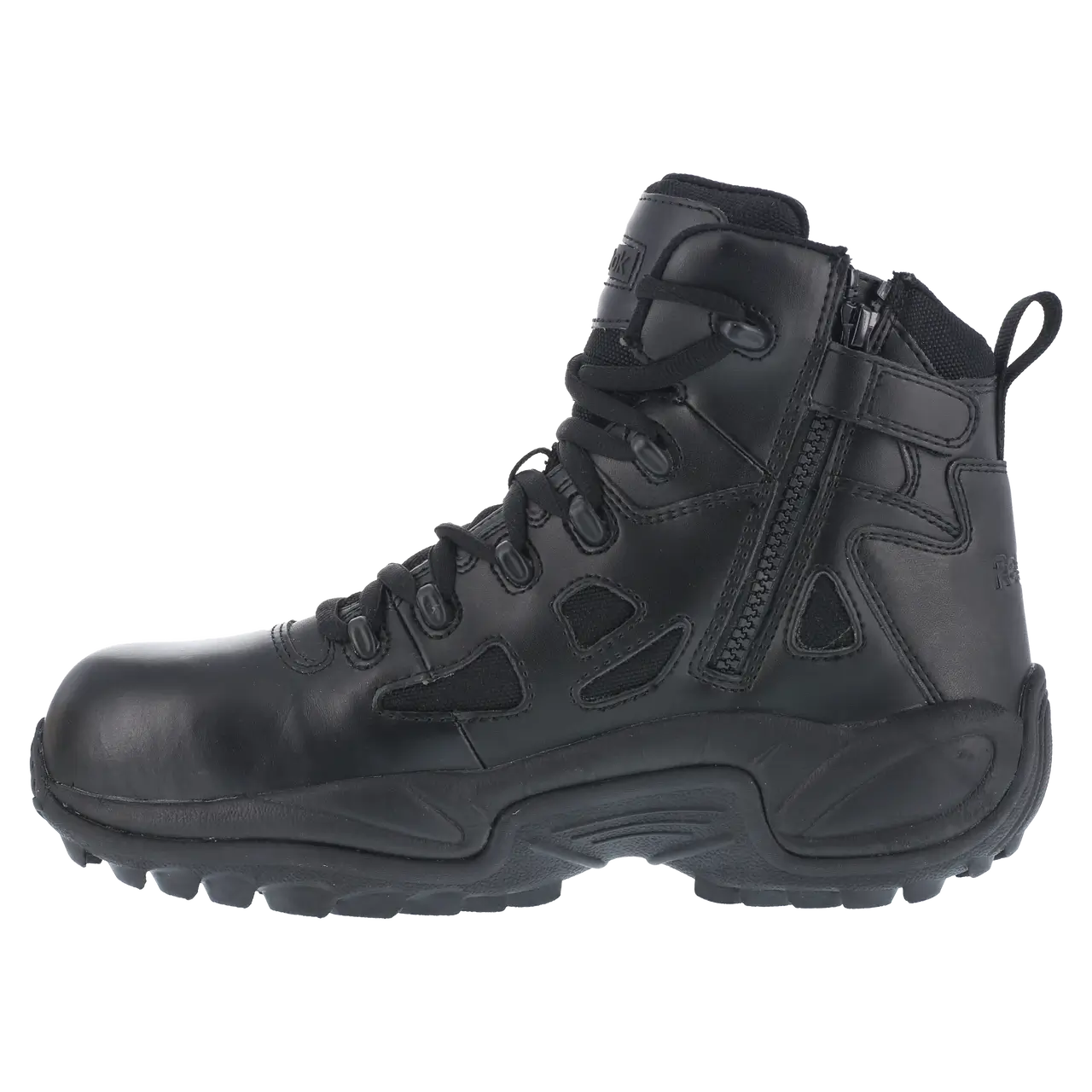 Reebok Work-Rapid Response Rb Tactical Black 6" Composite Toe Stealth Boot with Side Zipper-Steel Toes-5