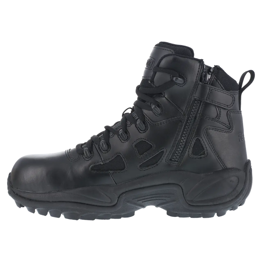 Reebok Work-Rapid Response Rb Tactical Black 6" Composite Toe Stealth Boot with Side Zipper-Steel Toes-5