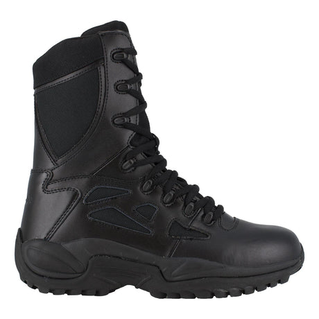 Reebok Work-Rapid Response Rb Tactical Black 8" Stealth Soft Toe Boot With Side Zipper-Steel Toes-1