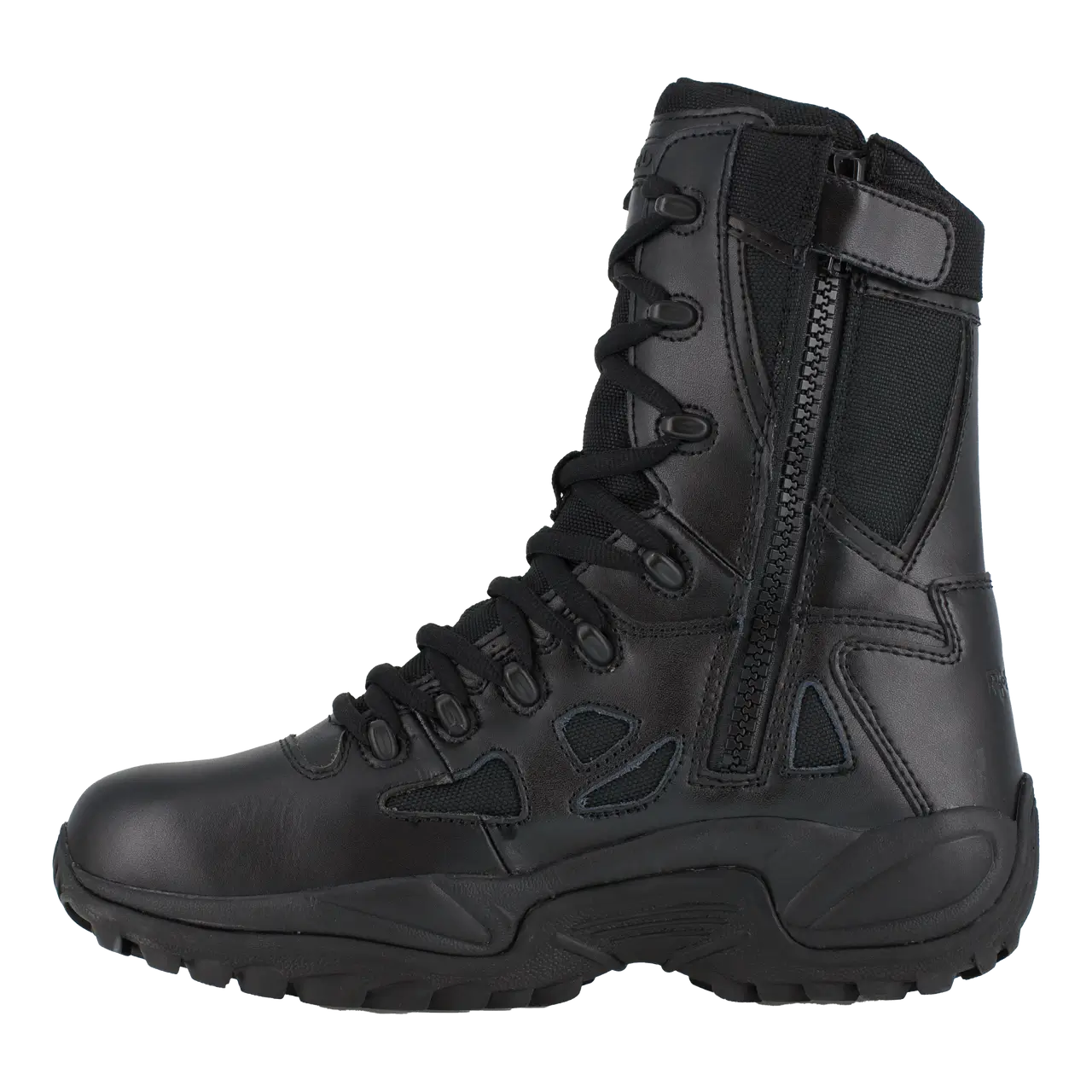 Reebok Work-Rapid Response Rb Tactical Black 8" Stealth Soft Toe Boot With Side Zipper-Steel Toes-2