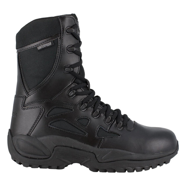 Reebok Work-Rapid Response Rb Tactical Black 8" Stealth Soft Toe Boot With Side Zipper Waterproof-Steel Toes-1